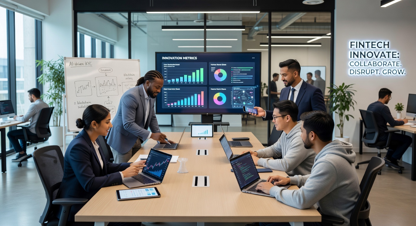 Equipo FinNova colaborando en innovación financiera